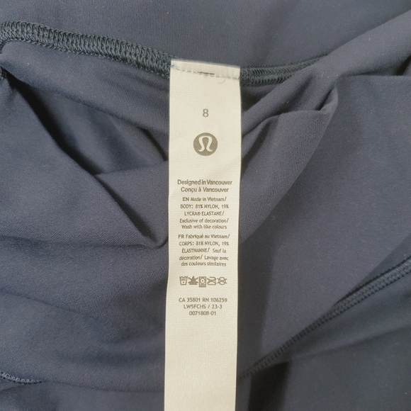 [ NWT ] Size 8 true navy lululemon align pant hr mini Flare x short blue - Picture 4 of 5